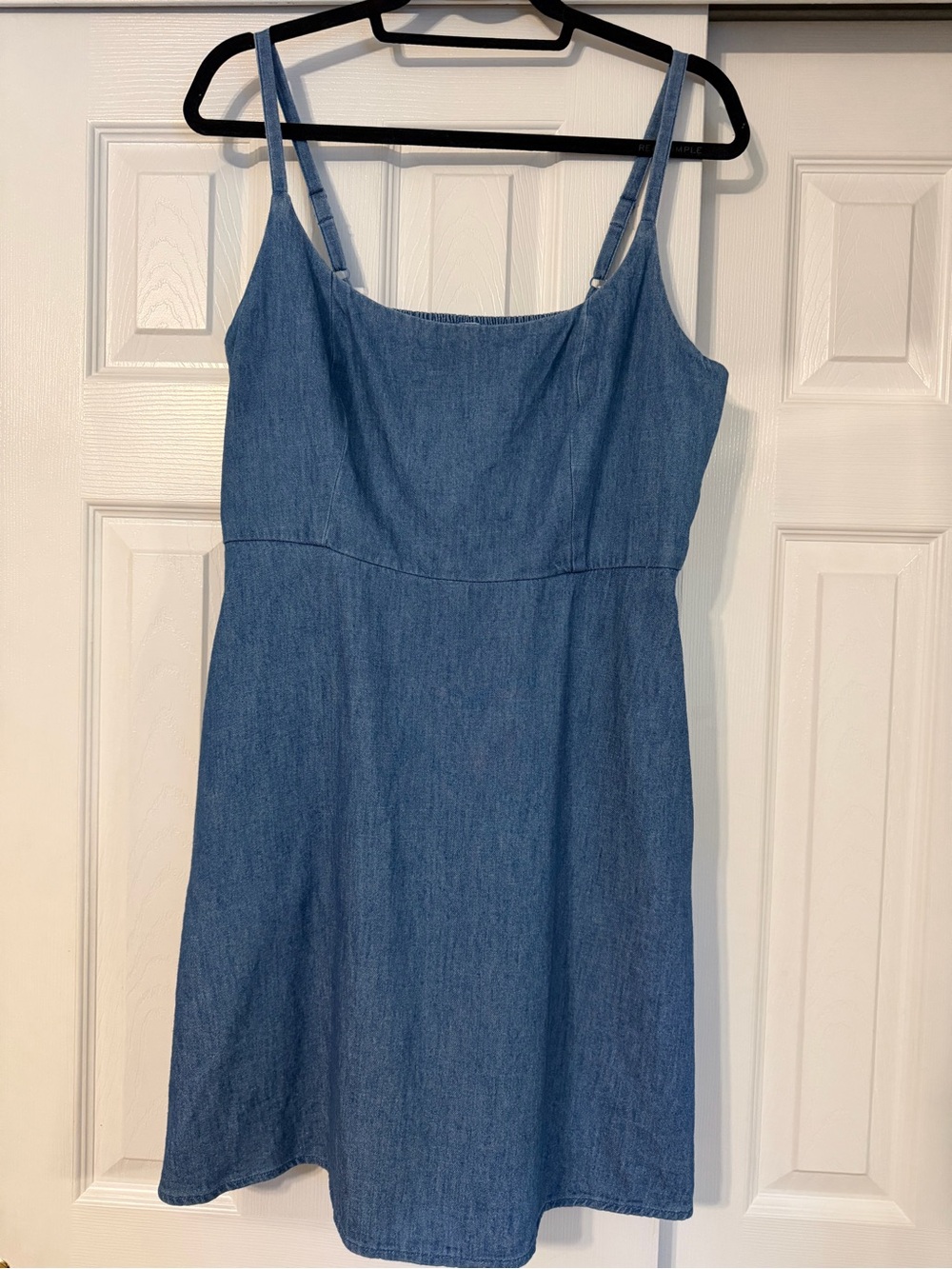 Old Navy Blue Denim Mini Dress with Spaghetti Straps & Pockets